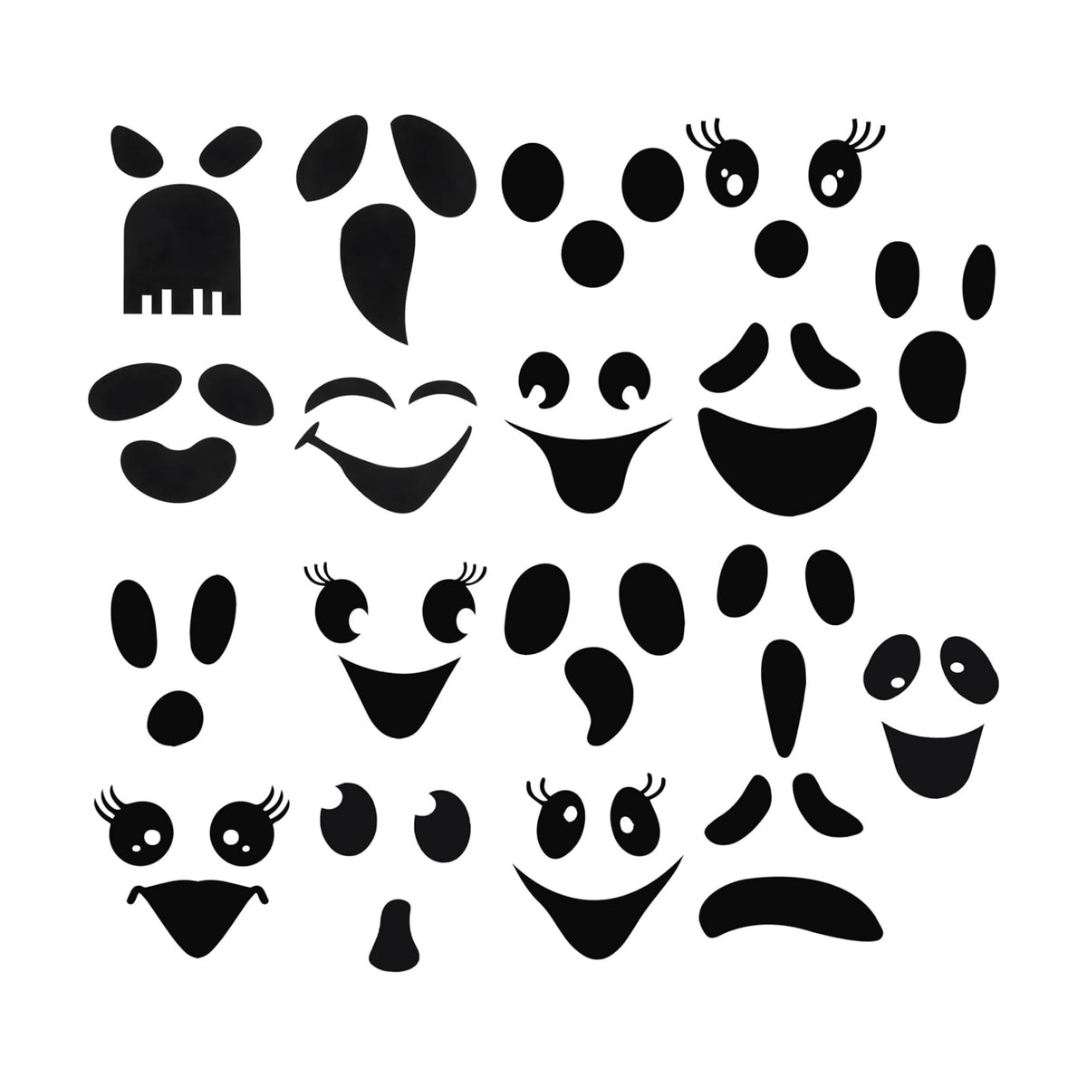 18 Pcs Cute Ghost Face Vinyl Decal Stickers for Halloween - DIY Craft Art Stickers, Wall Decals, Glass Window Sticker