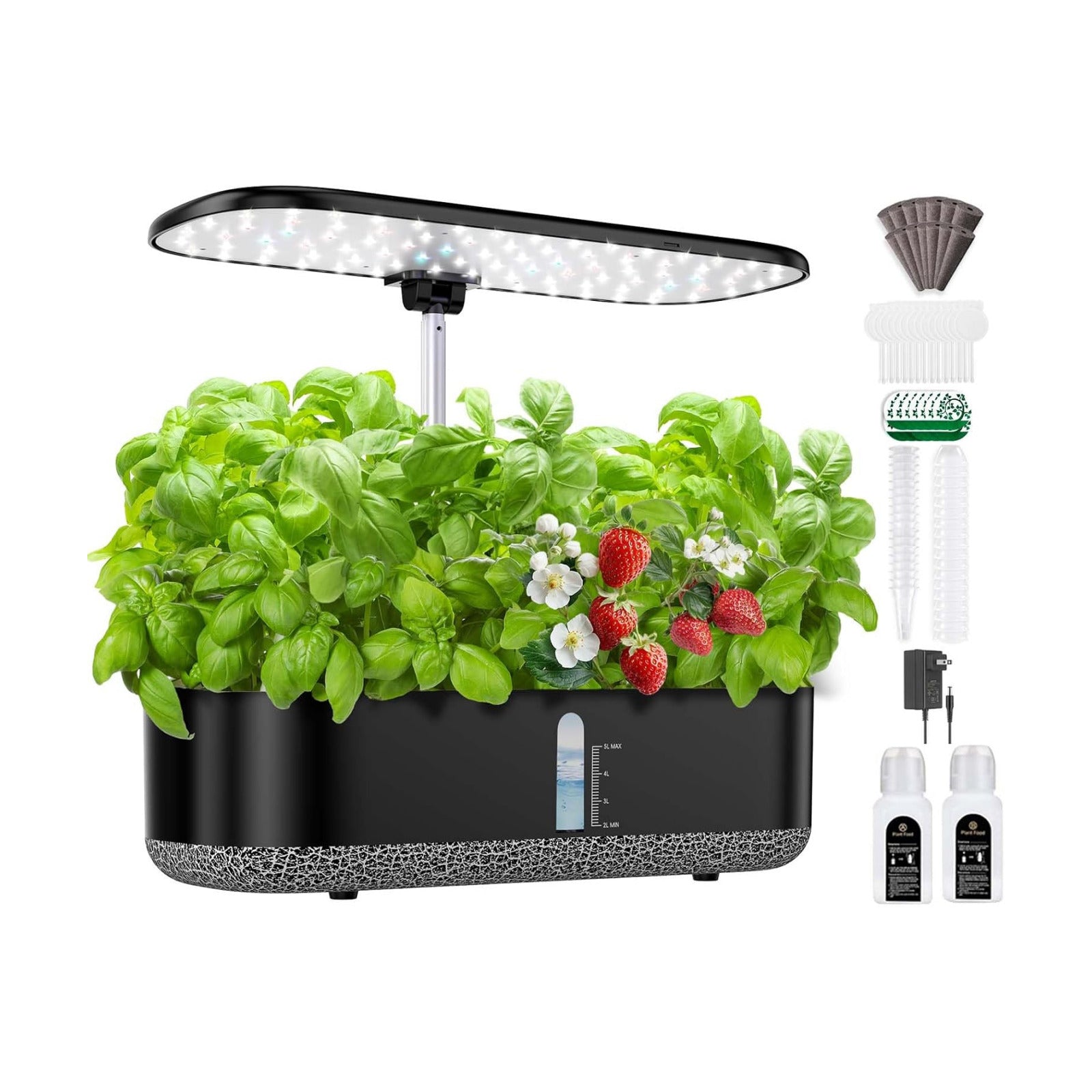 Hydroponics Growing System with LED Grow Light, 14 Pods Indoor Herb Garden Full Spectrum Rotatable Light Panel, Auto On