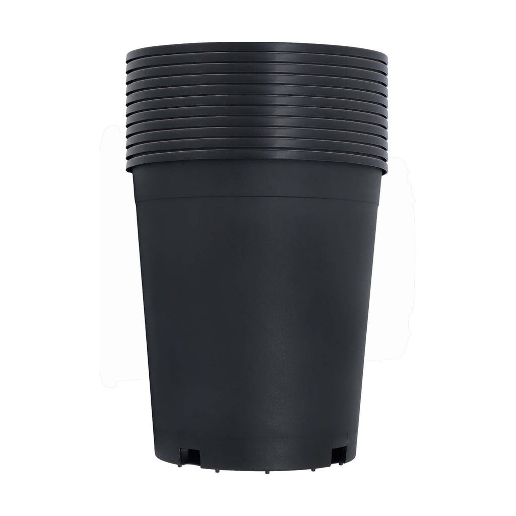 10 Pack 5 Gallon 11inch Black Nursery Pot Planter Grower Flower Pot Garden Seedling Planters Containers, Plastic