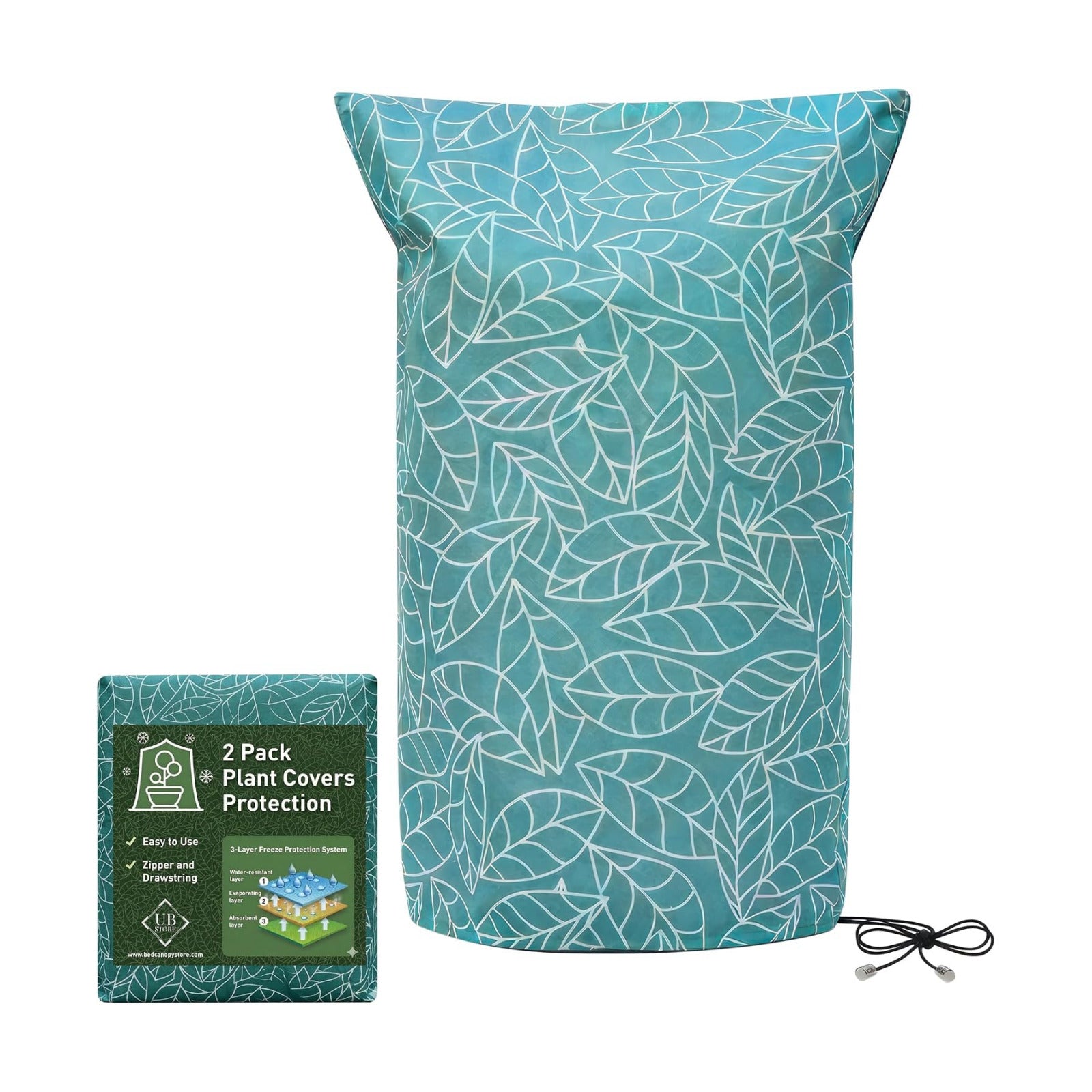 Plant Covers Freeze Protection 59"x91" | 2-Pack Winter Frost Blankets | Green Garden Cover Bags for Outdoor Plants