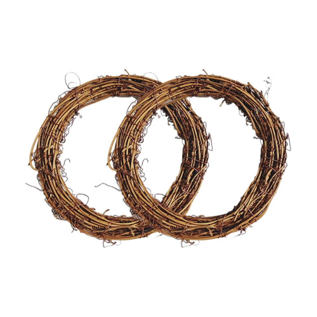 Natural Grapevine Wreaths Set,2 Pack I6 DIY Rattan Wreath Frame,Vine Branch Rings,Round Rattan Twig Wreaths Base,DIY Wreath Making Supplies for DIY Crafts,Xmas,Easter,Halloow,Thanksgiving