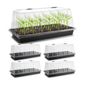 1020 Seed Starting Trays with Tall 7.3" Humidity Dome, No Hole, 5-Pack | Heavy Duty Plant Tray with High Lid for Taller
