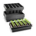 RooTrimmer 2.5 inch Square Pots 3.5 inch Deep 20 Cell Seedling Trays with Water Collection Nursery Trays (15"x11"x3")