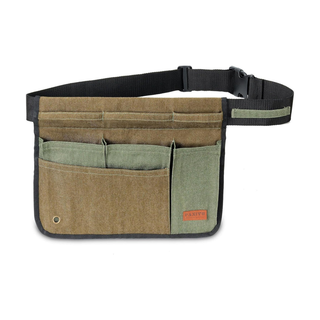 Garden Tool Belt for Women & Men, Wide Denim Garden Apron with 5 Pockets, Adjustable Utility Tool Pouch for Gardening