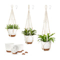 Mkono 3 Pack Hanging Planters for Indoor Plants, Macrame Hangers, 3 Sizes | Self-Watering Plant Pots, 35"/29"/23"