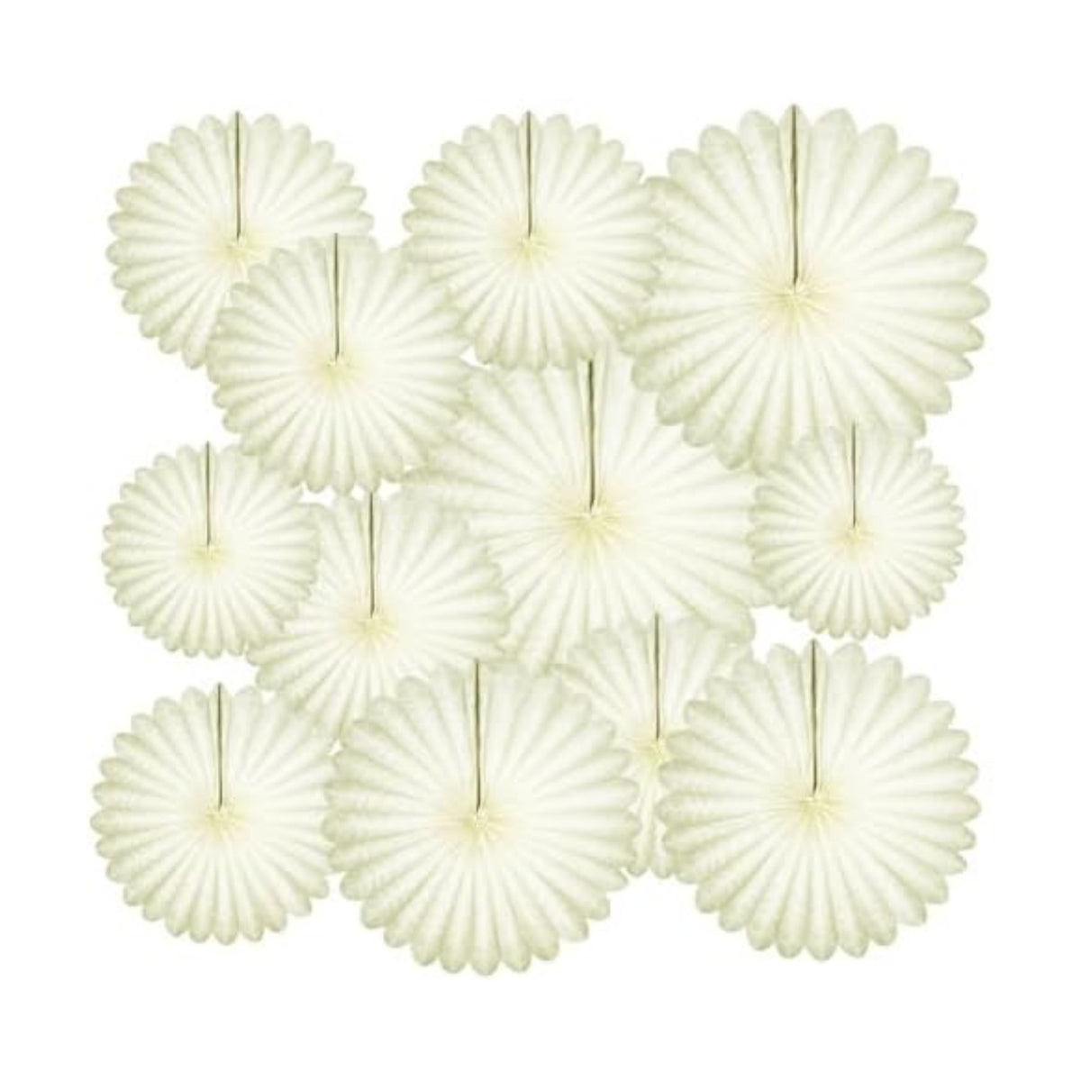 20 Pcs Cream White Hanging Paper Fan, Hanging Honeycomb Round Paper Fans for Weddings, Birthdays, Christmas, Baby Showers, Classroom, Events Ceiling Party Supplies Decorations