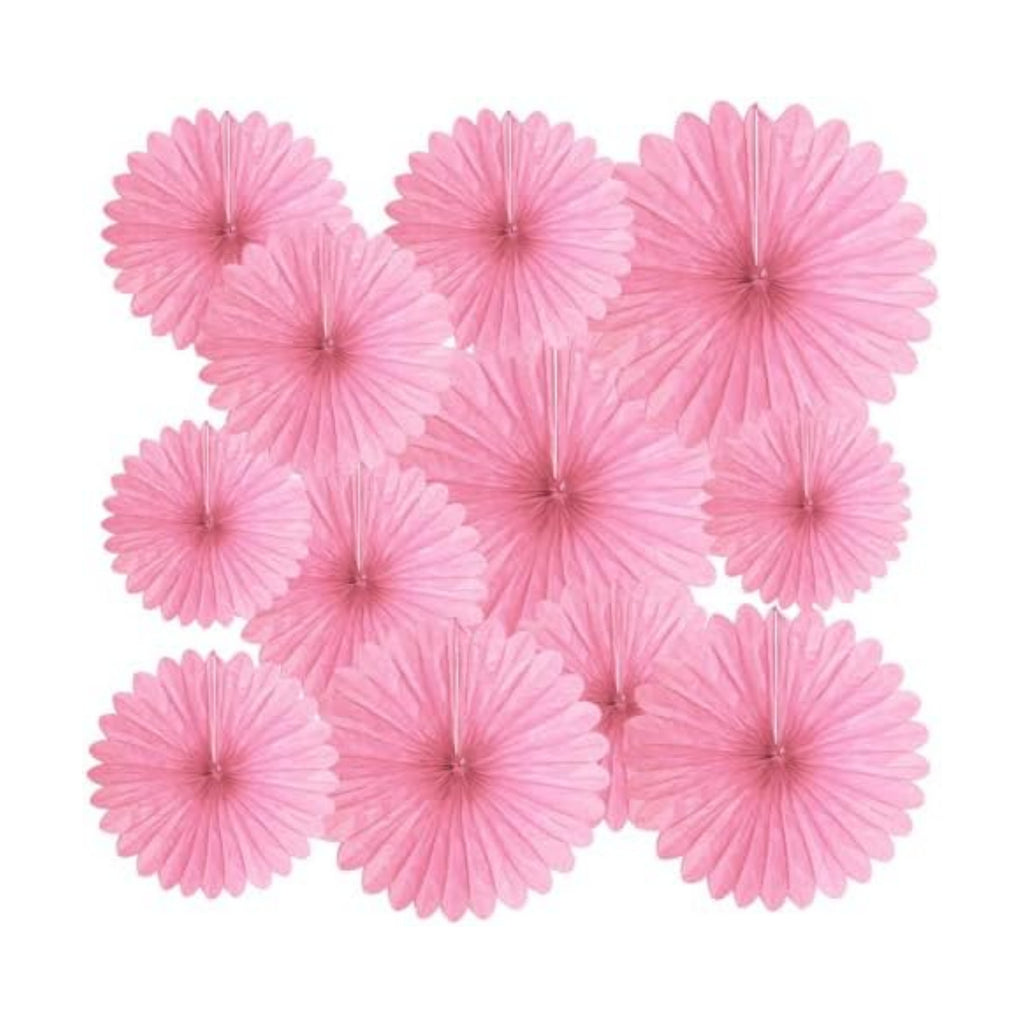 20 Pcs Pink Hanging Paper Fan, Hanging Honeycomb Round Paper Fans for Weddings, Birthdays, Valentine's Day, Baby Showers, Classroom, Events Ceiling Party Supplies Decorations
