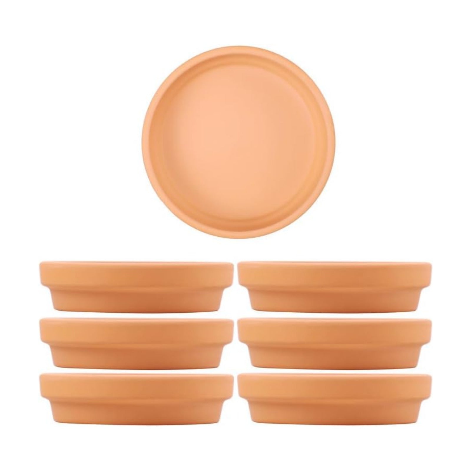 Fcacti 4.7 inch Middle Terra Cotta Plant Saucers, Round Pot Drip Trays,Durable Thicker Clay Plant Tray Flower Pot