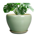 Ceramicfor Ceramic Planter Pot - 10 Inch Plant Pot for Indoor Plants Decorative Planter with Drainage Hole and Saucer