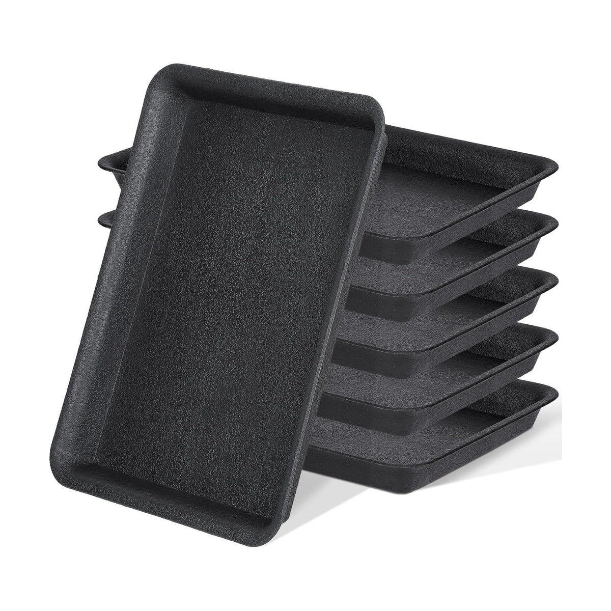 GREANER 11 Inch Rectangular Plant Tray, 6 Packs Pant Pot Trays, Indoor Plant Trays for Pots, Plant Drip Tray Outdoors, Heavy Duty Square Boot Tray for Window Sills and Window Shelf