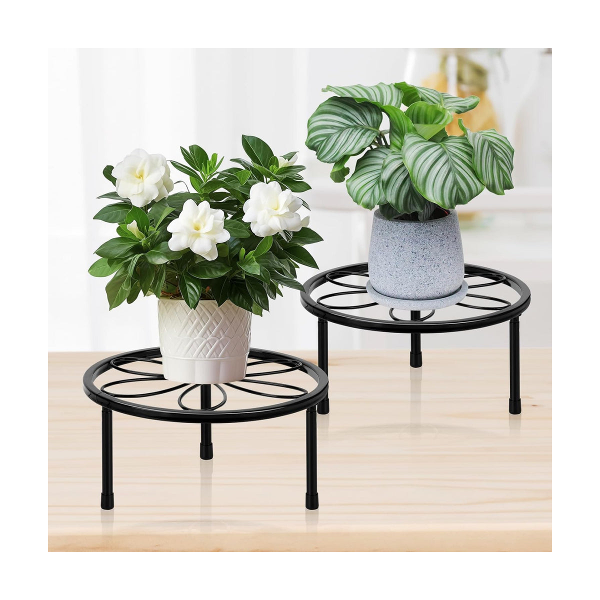 ESRICH 2 Pack Metal Plant Stand Outdoor, Plant Stands for Indoor