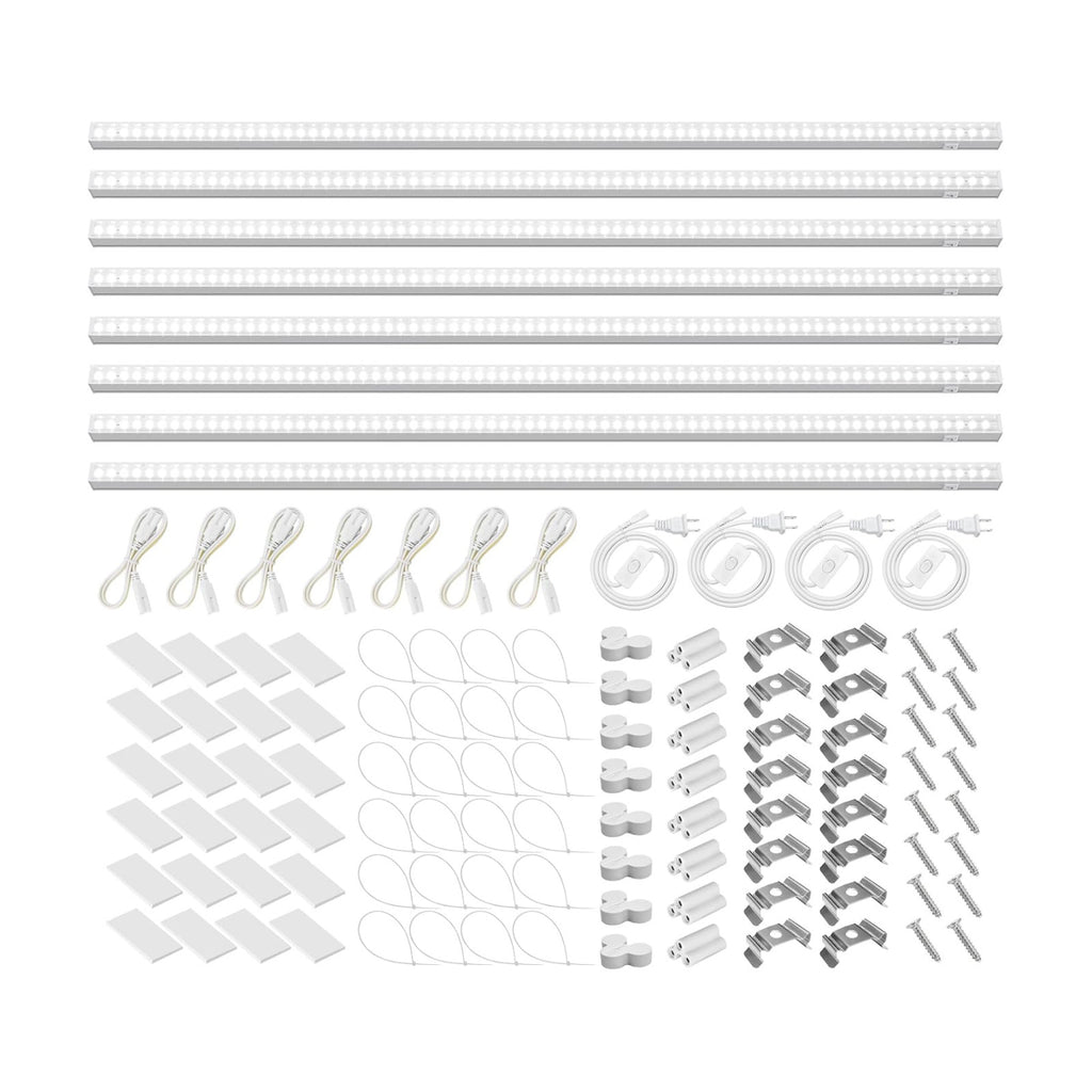 Barrina T5 Grow Lights, 3FT 128W (8 X 16W), 5000K Grow Lamp, 8 Packs, White | Full Spectrum Grow Light with Separate