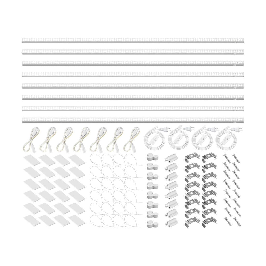 Barrina T5 Grow Lights, 4FT 160W (8 X 20W), 5000K, Full Spectrum, 8 Packs | Grow Light with Separate Switch, Linkable