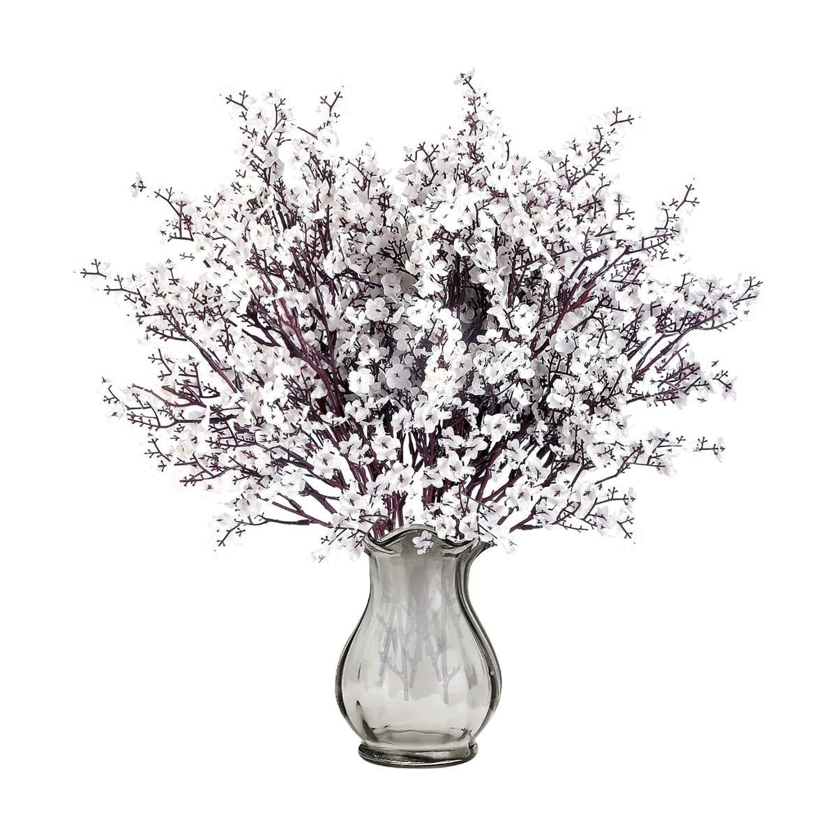 Sggvecsy 10 Pcs Babys Breath Artificial Flowers Gypsophila Bouquets Bulk Real Touch Fake Silk Flowers for Home Wedding DIY Floral Arrangement Kitchen Table Centerpiece Festival Decoration (White)