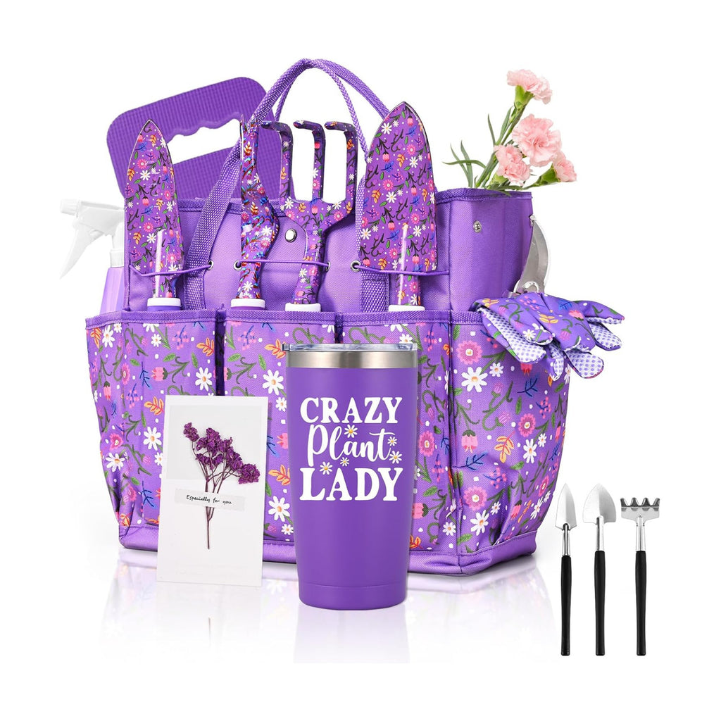 Gardening Gifts for Women, Gardening Tools for Women, 14 PCS Garden Tools Set Kit with Garden Tool Bag, Plant Lover