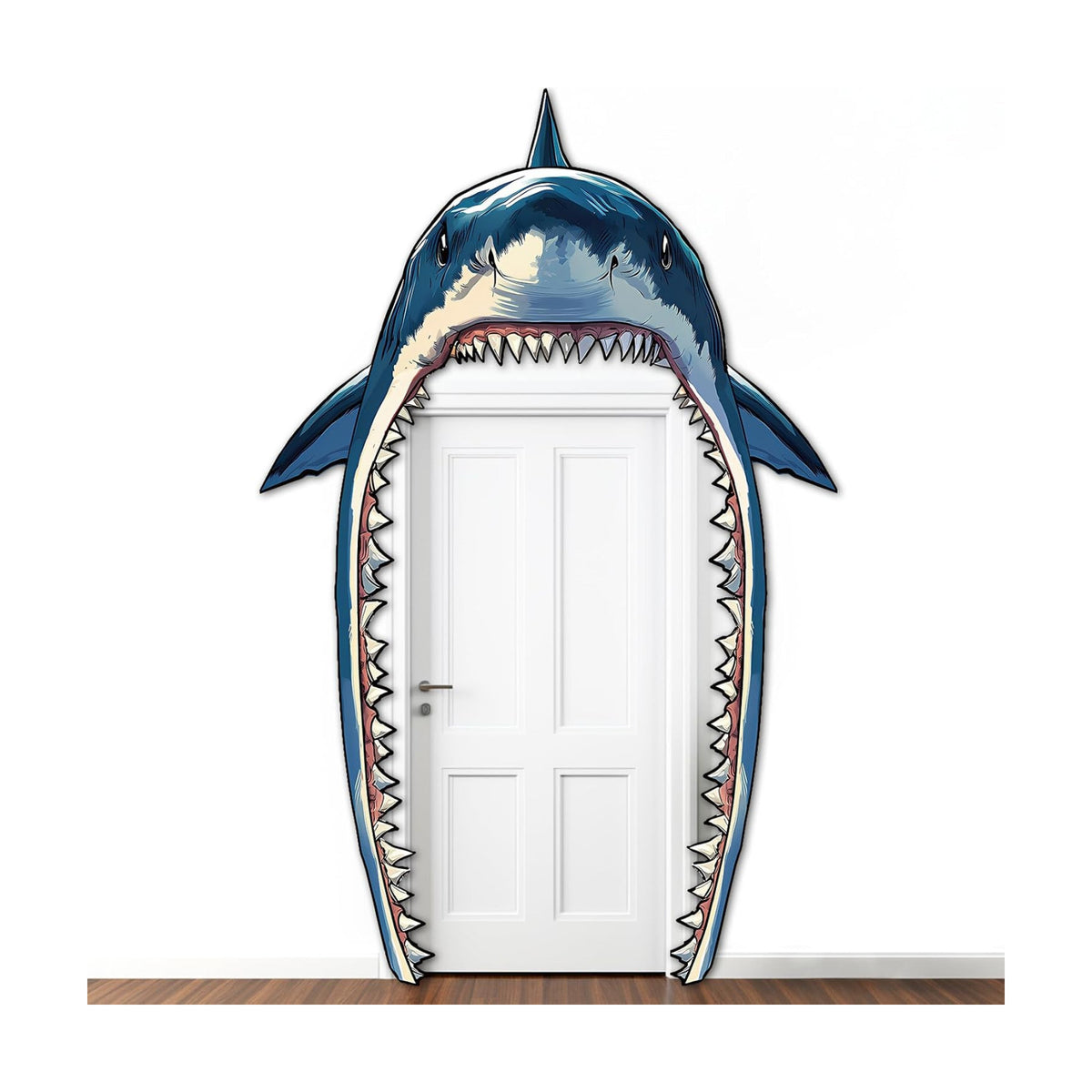 Shark Party Porch Banner Ocean Birthday Door Cover Decorations Backdrop