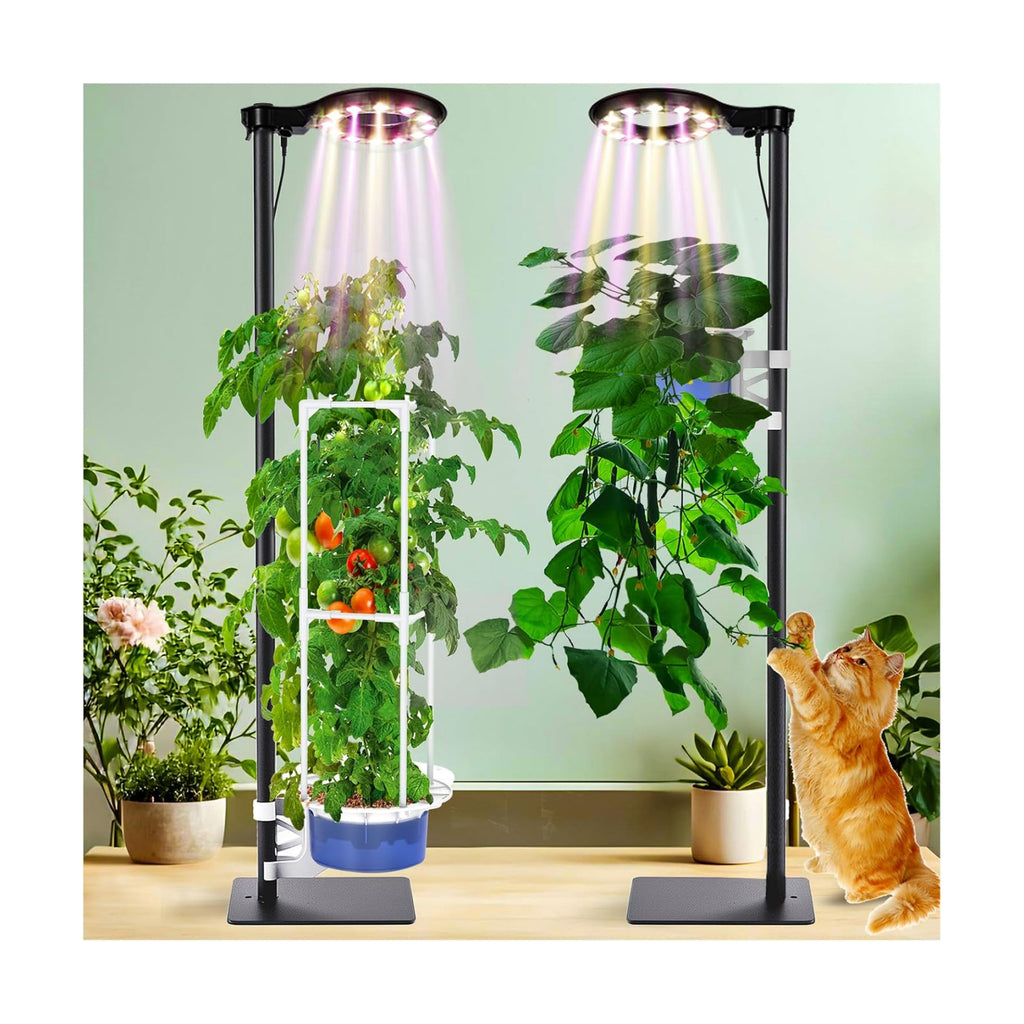 Indoor Plant Hydroponics Growing System Tower Kit with Grow light,Herb Vegetable Indoor Gardening System with Standing