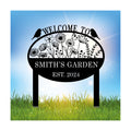 Personalized Metal Garden Flower Sign with Stakes, Custom Garden Decor for Outdoor, Flower Sign Plaque, Yard Sign, Lawn