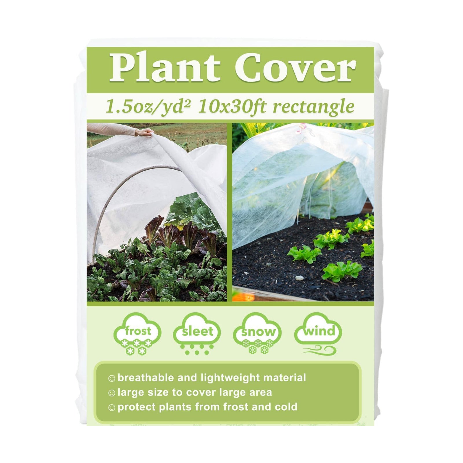 10x30ft Plant Covers Freeze Protection Floating Row Cover 1.5oz/yd² Plant Covers for Winter Garden Fabric for Cold Sun