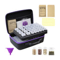 Seed Storage Organizer Box with 104 Bottles & Envelopes | Garden Seed Containers 1 oz 5 oz with Labels, Hard Shell Seed