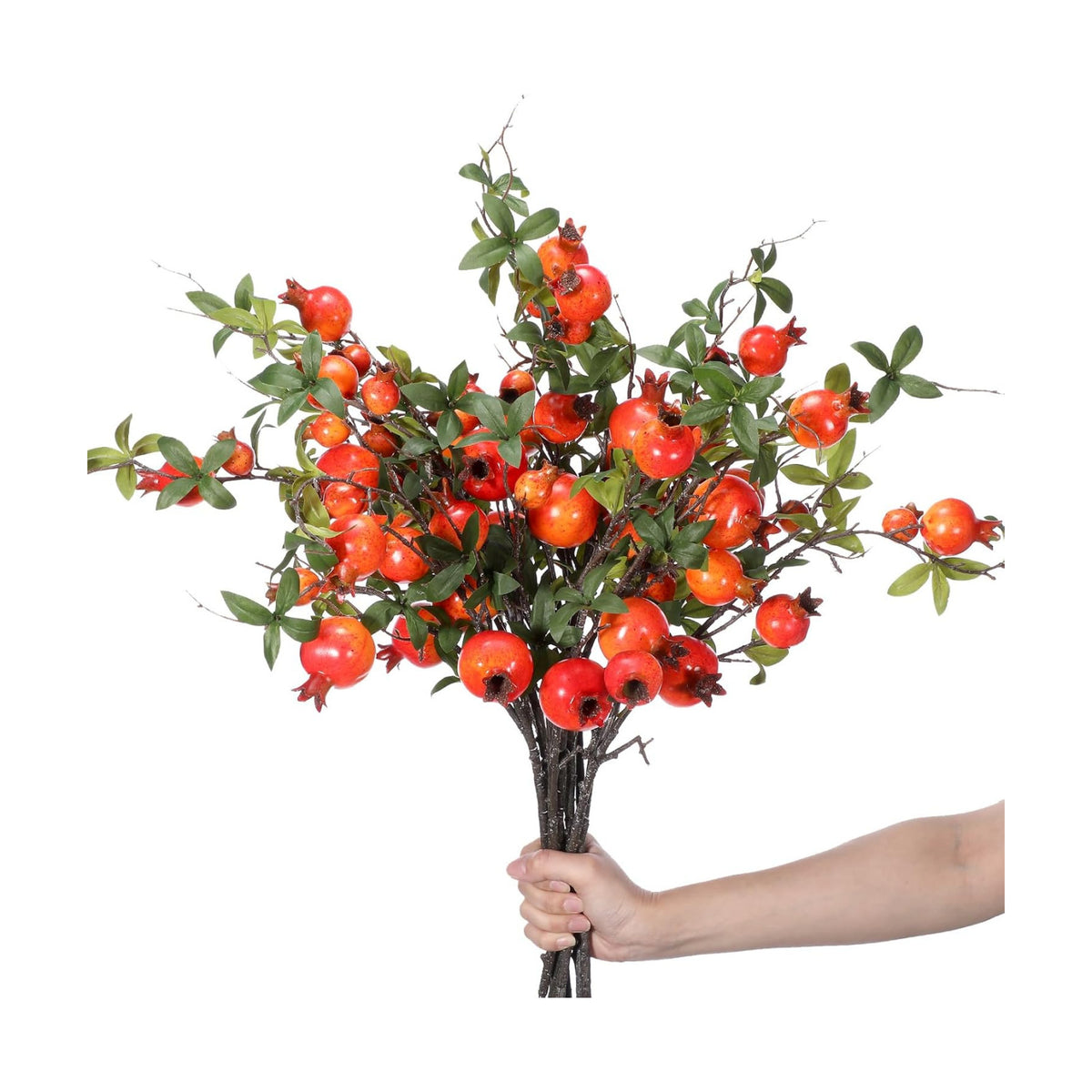Thiccywoov 10 Pcs 31.5'' Artificial Pomegranate Branches Decor, Orange