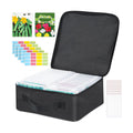 24 Slots Seed Storage Organizer Box with Dual Zipper Bag | 100 Pcs Seed Sealed Bag and 80 Pcs Label Stickers,Seed