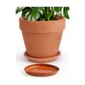 INGOFIN 12 Inch Terracotta Pot with Saucer - Ceramic Clay Pot for Plants with Drainage Hole, Large Terra Cotta Flower