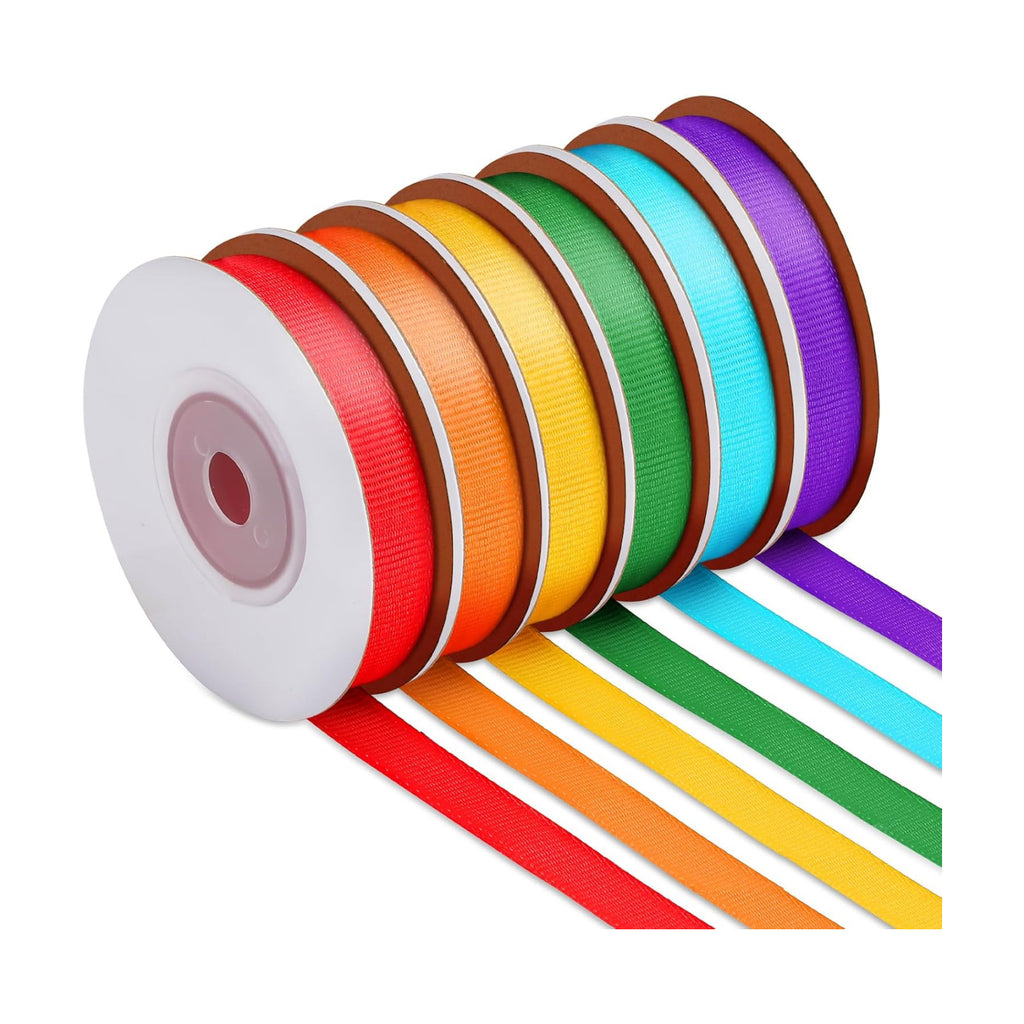 DECYOOL Rainbow Ribbon, 6 Rolls 60 Yards LGBT Grosgrain Ribbons for Craft
