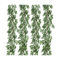 RECUTMS 4Pcs Artificial Silk Willow Leaves Vine Twigs 5.9Ft Green Garland