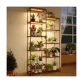Bamworld Tall Plant Stand with Grow Lights Large Indoor Plant Shelf | for Multiple Plants Pots Wood Flower Stand Flower