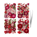 101 PCS Red Dried Pressed Flowers for Christmas Crafts Resin, Red Real Nature Flowers Bulk for DIY Holiday Cake Card Scrapbook Supplies, Large Dried Flowers for Soap Candle Making