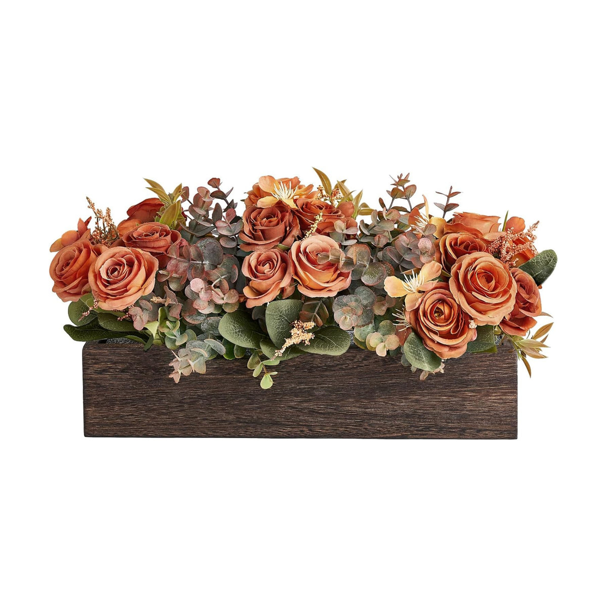 Dahey Artificial Flowers in Wood Box, Fall Centerpieces for Table Decor