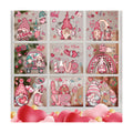 9 Sheets Valentine's Day Gnome Window Clings, Double-Sided Window Decor for Valentines Day, Removable Pink Window Decorations for Glass Windows