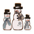 Suzile 3 Pcs Winter Snowman Table Decorations, Brown