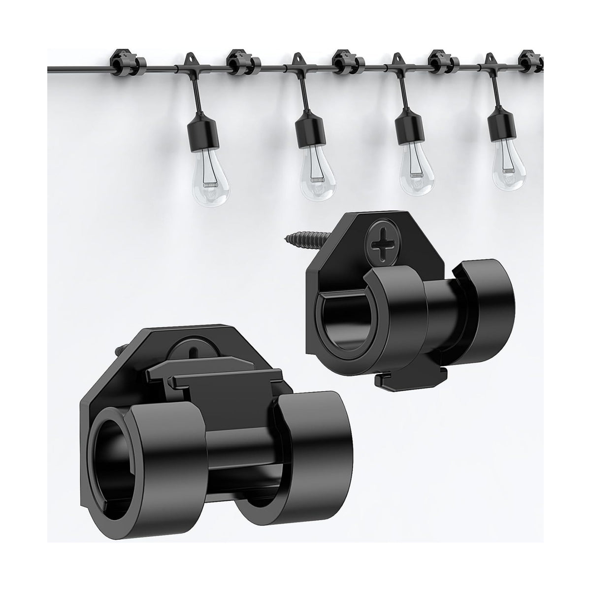Lewufe Hooks for Outdoor String Lights Clips, 50 Pack