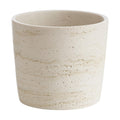 Ekirlin 7 Inch Natural Travertine Textures Plant Pot, Resin Outdoor Planter with Drainage Hole, Removable Rubber