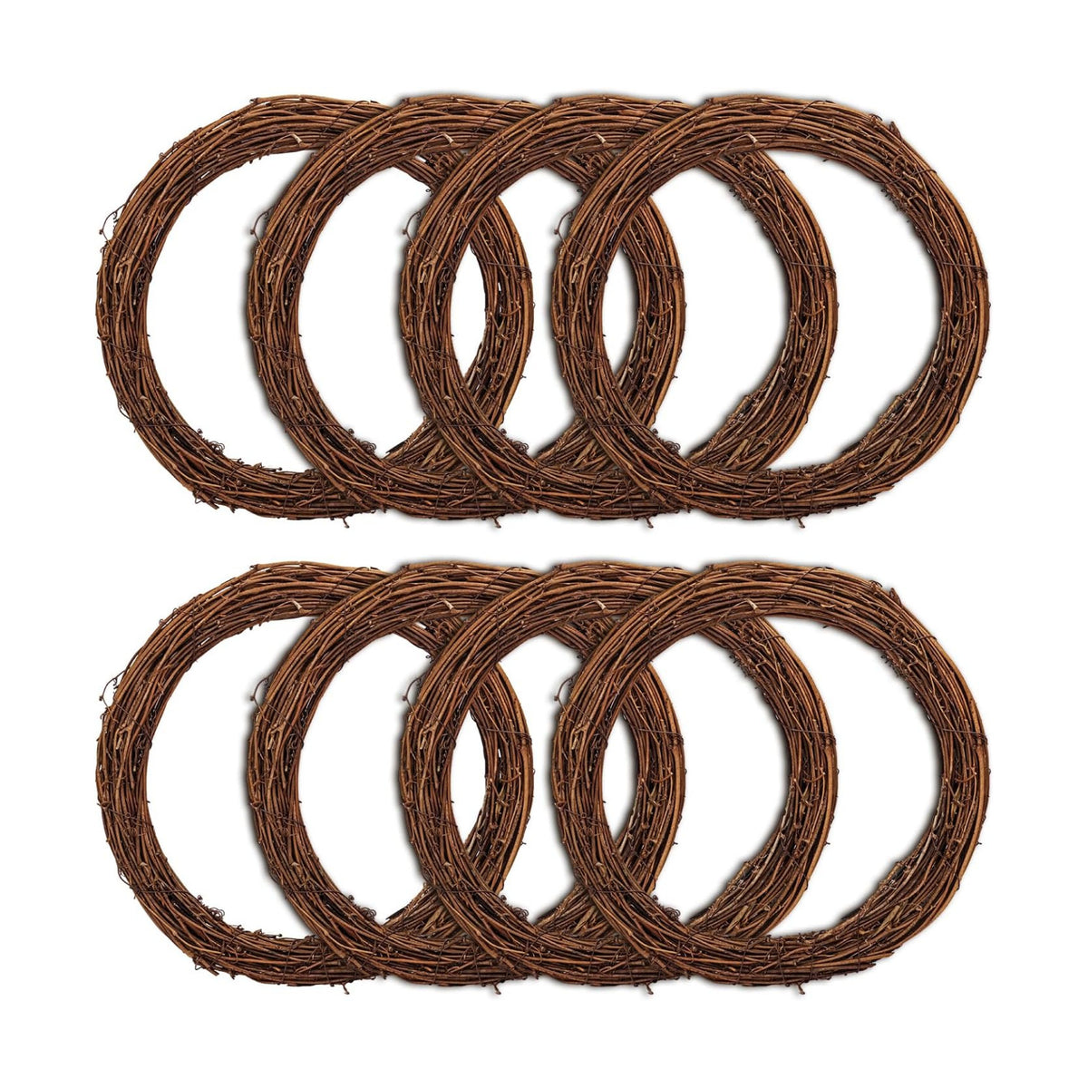 8 PCS Natural Grapevine Wreaths - 10 Inch Beautiful Vine Branch Wreath, Rattan Wreath, Grapevines Wreath Bulk, Ideal for DIY Crafts and Christmas Decorations, Ideal for Outdoor and Indoor Use