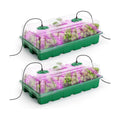 MIXC Seed Starter Tray with Lights, 2 Packs Mini Propagator Plant Grow Kit Greenhouse with Humidity Vented Domes and
