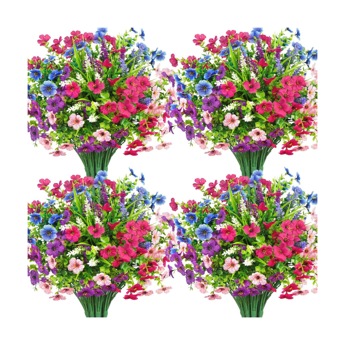 20 Bundles Artificial Flowers for Outdoors Fake Plants, Mixed