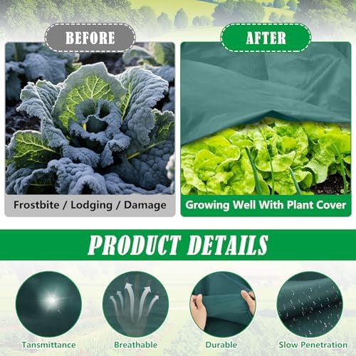 10X33 Ft Plant Covers Freeze Protection, 1.08oz/Yd² Frost Cloths Blanket