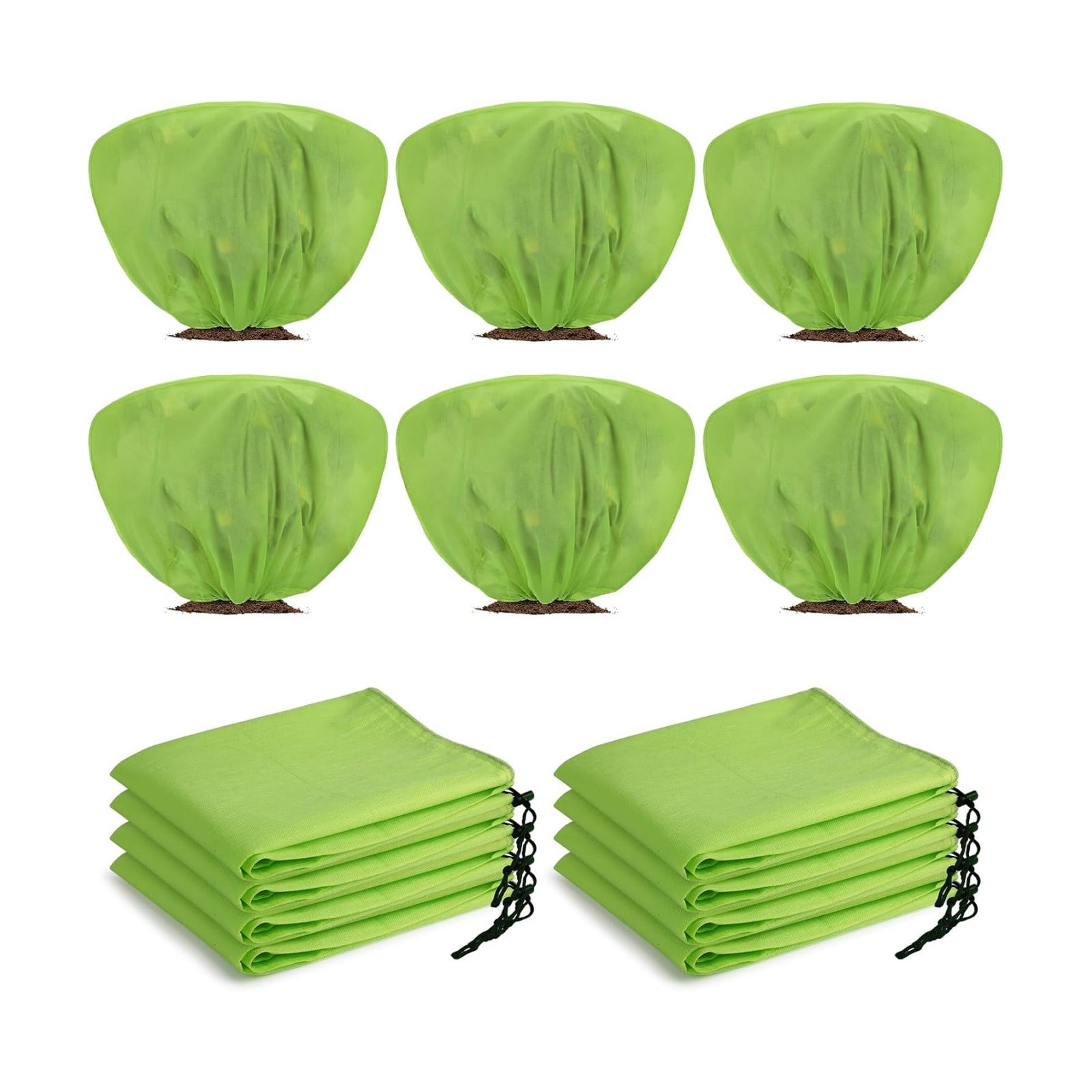 6 Pcs Winter Plant Covers Freeze Protection 39.4x23.6 Inch Horizontal Shrub Tree Rose Plant Protection Bags Frost