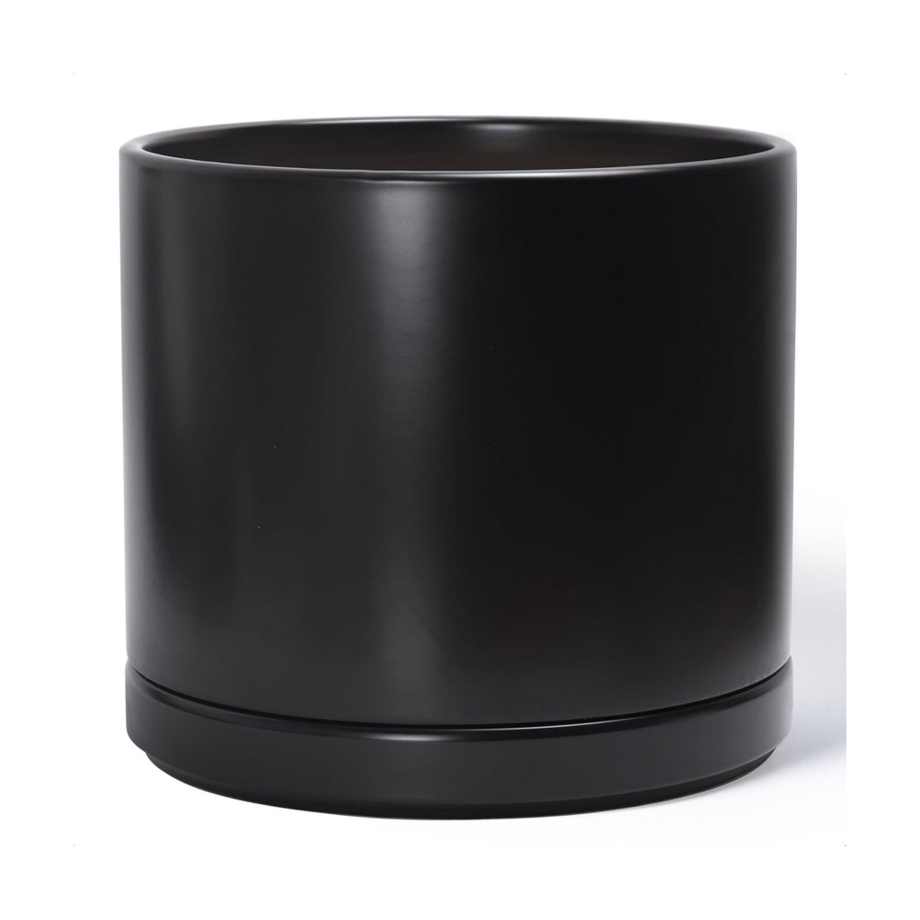 D'vine Dev 14 Inch Ceramic Planter Pot, Black, 94-O-G-2