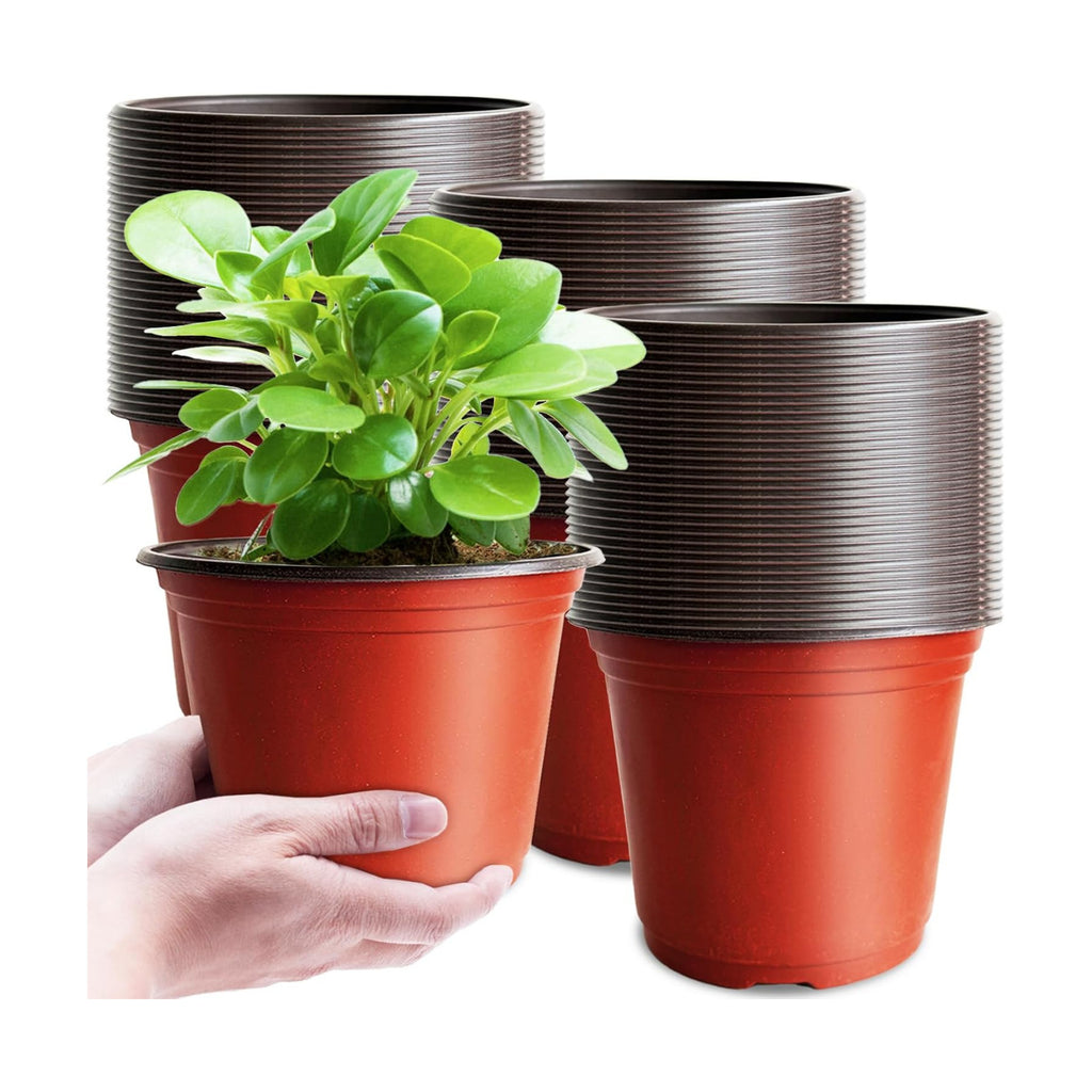 Baaxxango 100 Pcs Plant Nursery Pots,6 Inch Thicker Plastic Seedling Pots with Holes,Seed Starting Pot Flower Plant Container for Succulents,Seedlings,Cuttings,Transplanting