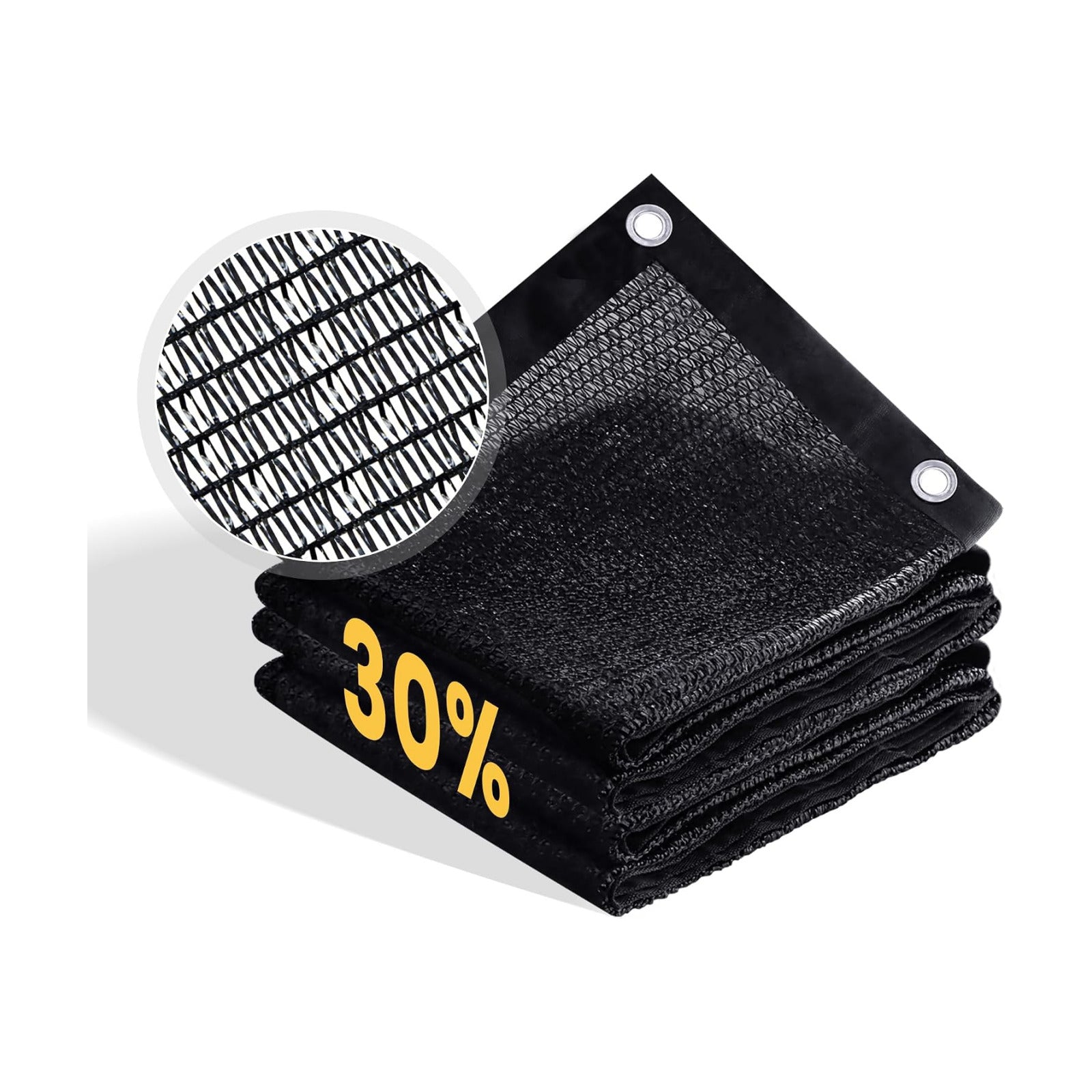 VICLLAX 30% Shade Cloth, 10x14FT Durable Black Mesh Trap with Every 3 FT Grommet, Sun Shade Fabric Netting for for