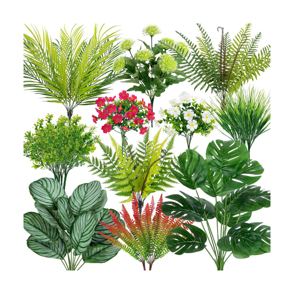 20 Pcs Artificial Plants Outdoor Fake Greenery Stems Plants