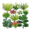 20 Pcs Artificial Plants Outdoor Fake Greenery Stems Plants