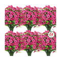 24 Pcs Artificial Flowers for Outdoors Decorations, Rose Red | Lifelike silk flowers, UV resistant, faux plastic