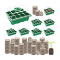 Seed Starter Tray with Peat Pellets, Green Starting Seeds Kit for Plants | 8 Trays (96 Cells) + 100 Organic Peat