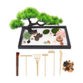 Mini Zen Garden Kit, Zen Garden for Desk - Tranquil Zen Sand Garden for Office Decor with Assorted Meditation