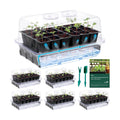 SOLIGT Self Watering Seed Starter Trays with Humidity Domes 6 Pack 144 Cell | Extra Thick Plastic Seed Starter kit for